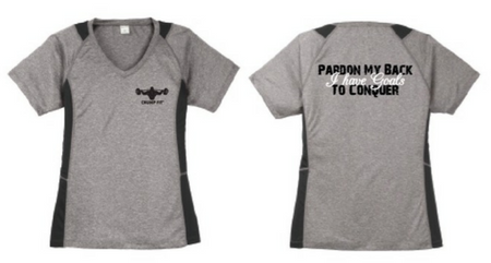 CF PARDON MY BACK V-Neck Tee - Heather/Black