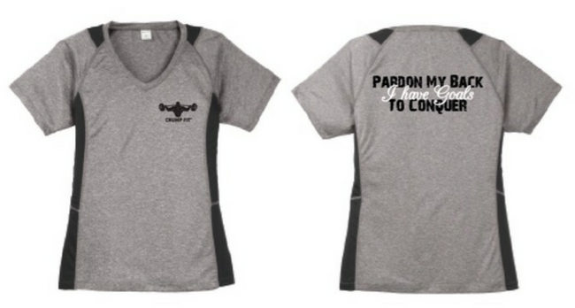 CF PARDON MY BACK V-Neck Tee - Heather/Black