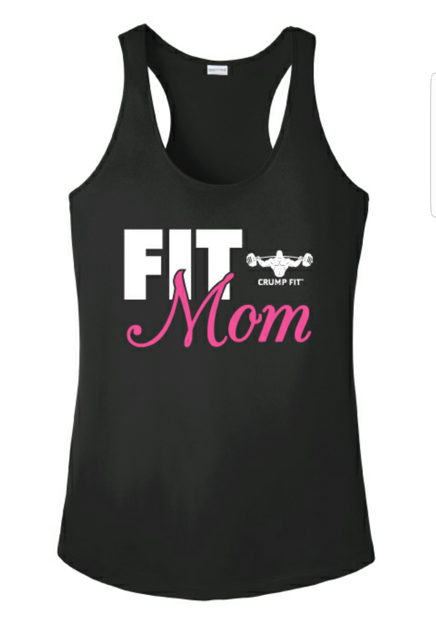 CF FIT MOM Racer back tank - Black/White/Pink