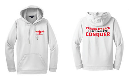 CF Pardon My Back Hooded Pullover - White/Red