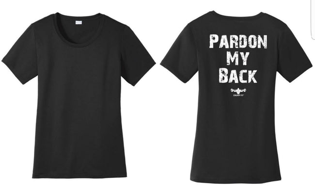 CF PARDON MY BACK Performance Scoop Neck Tee - Black/White