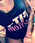 CF FIT MOM Racer back tank - Black/White/Pink