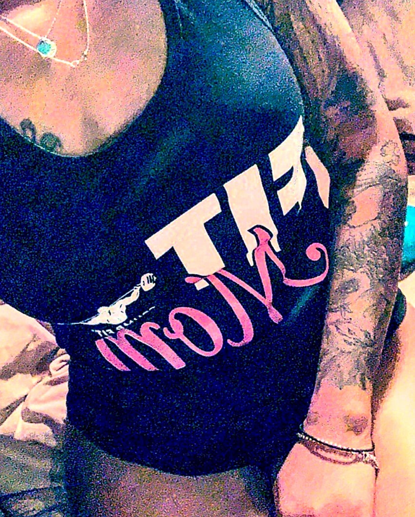 CF FIT MOM Racer back tank - Black/White/Pink
