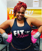 CF FIT MOM Racer back tank - Black/White/Pink