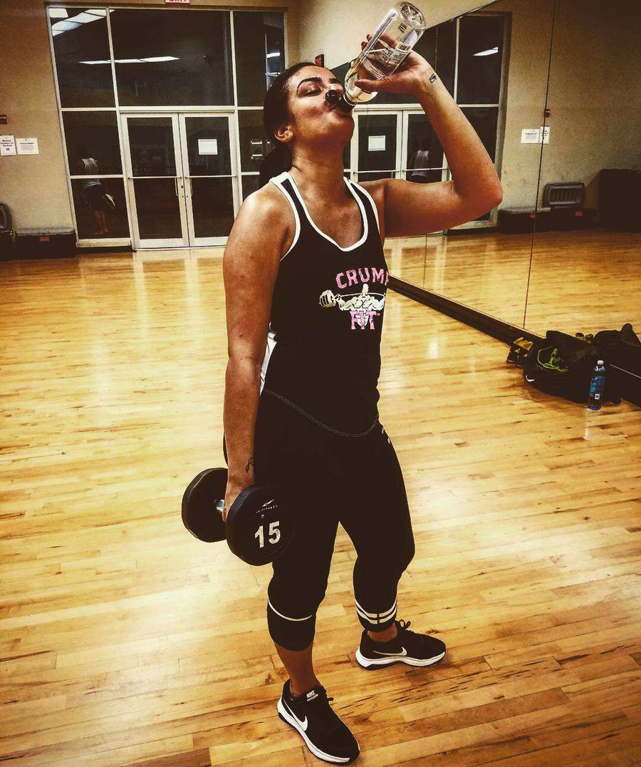 CRUMP FIT Racer Back Tank - Black/White/Pink