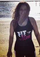 CF FIT MOM Racer back tank - Black/White/Pink