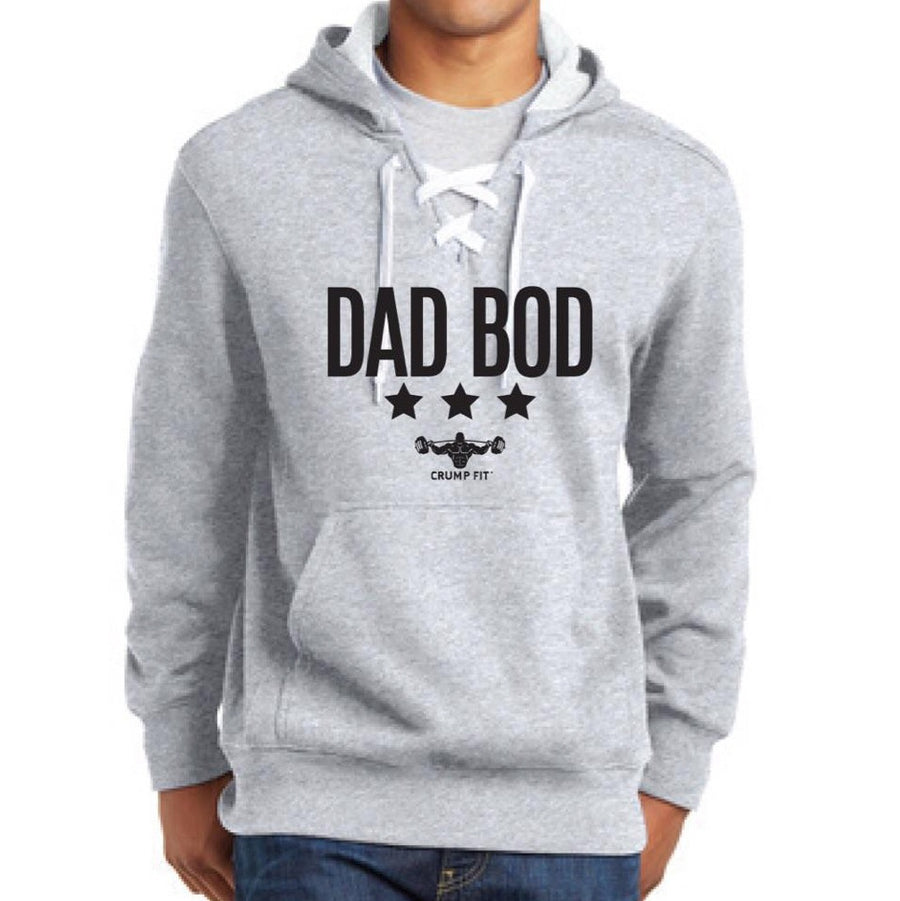 CF DAD BOD Lace Up Hooded Pullover - Athletic Heather/Black