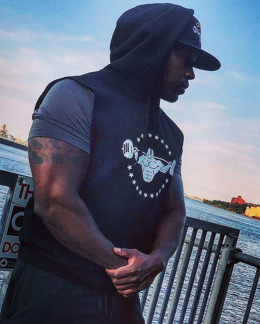 CRUMP FIT Sleeveless Logo hoodie - Black/White