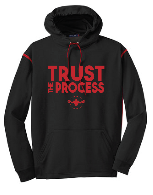 TRUST THE PROCESS Hooded Pullover - Black/Red